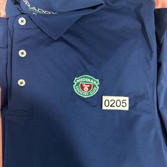 B Draddy Sport Golf Polo Shirt Mens Size Large Blue Performance Short Sleeve Top - Picture 7 of 7